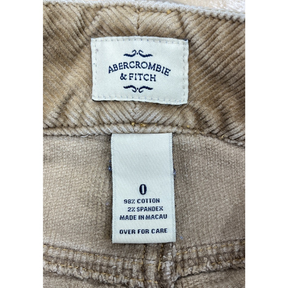 VTG Y2K Abercrombie & Fitch Corduroy Pants Womens 0 Beige Low Rise Boot Flare - Picture 3 of 13